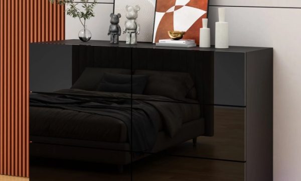 Luxury dresser with LED mirror